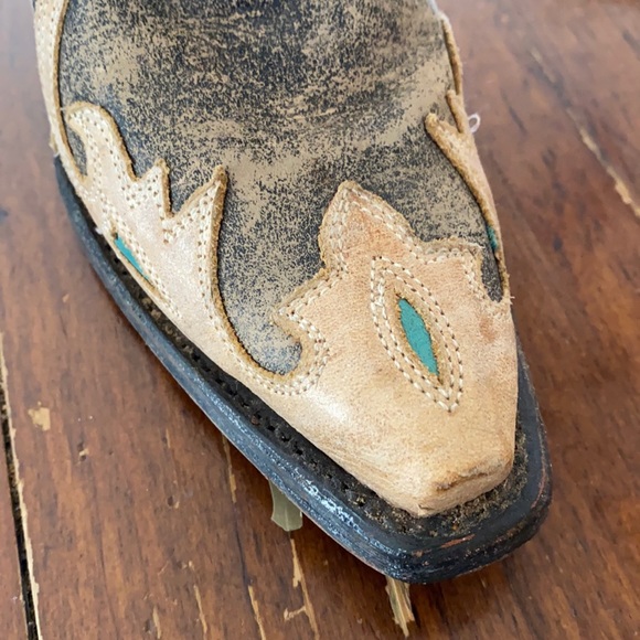 CORRAL Antique Saddle/Turquoise Eagle Overlay Boot 5M - Picture 3 of 13